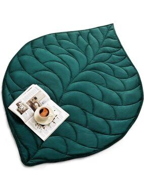 Cozy 7 lbs Weighted Lap Blanket for Adults, 41" x 53", Leaf Pattern, Green